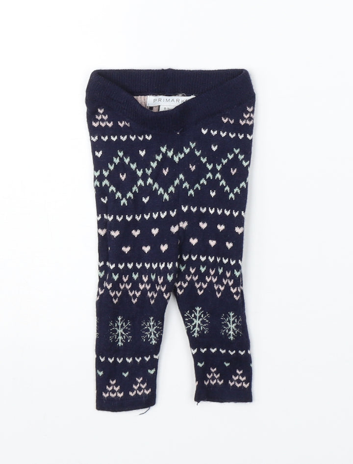Primark Girls Blue Knit Pyjama Pants Size 0-3 Months