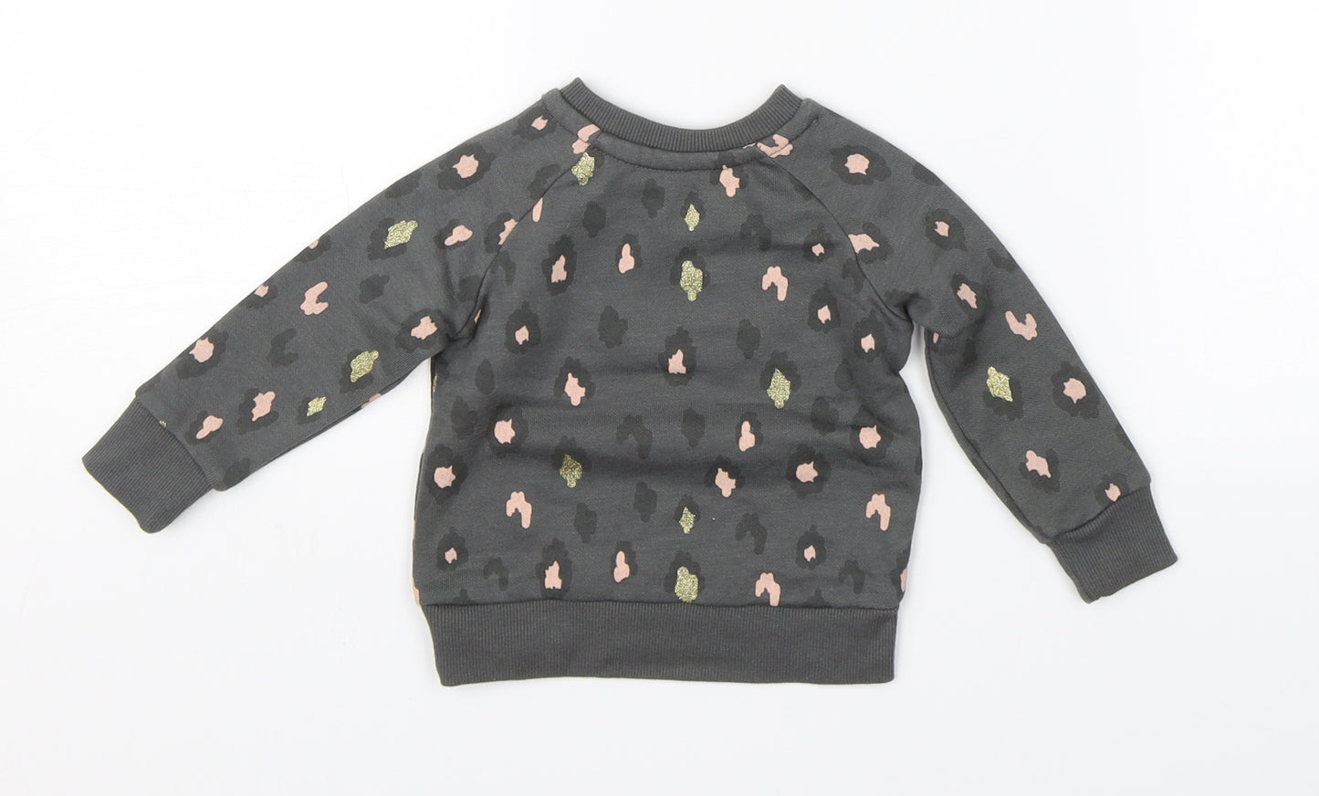 Primark Girls Grey Animal Print  Pullover Jumper Size 3-6 Months