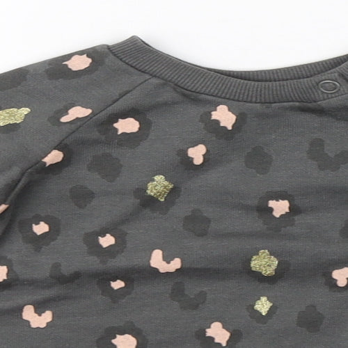 Primark Girls Grey Animal Print  Pullover Jumper Size 3-6 Months
