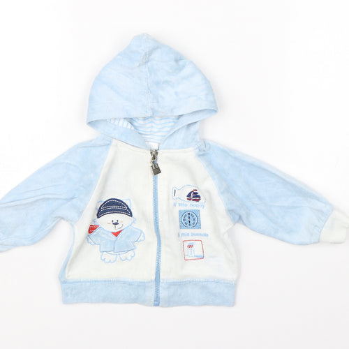 Preworn Baby Blue   Full Zip Jumper Size 6-9 Months