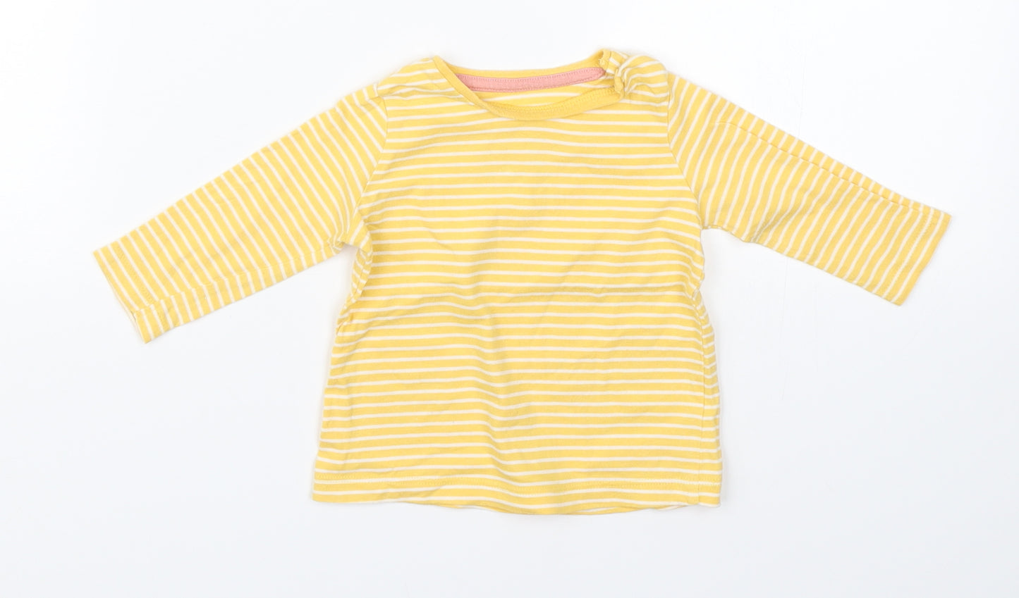 F&F Baby Yellow Striped  Basic T-Shirt Size 0-3 Months
