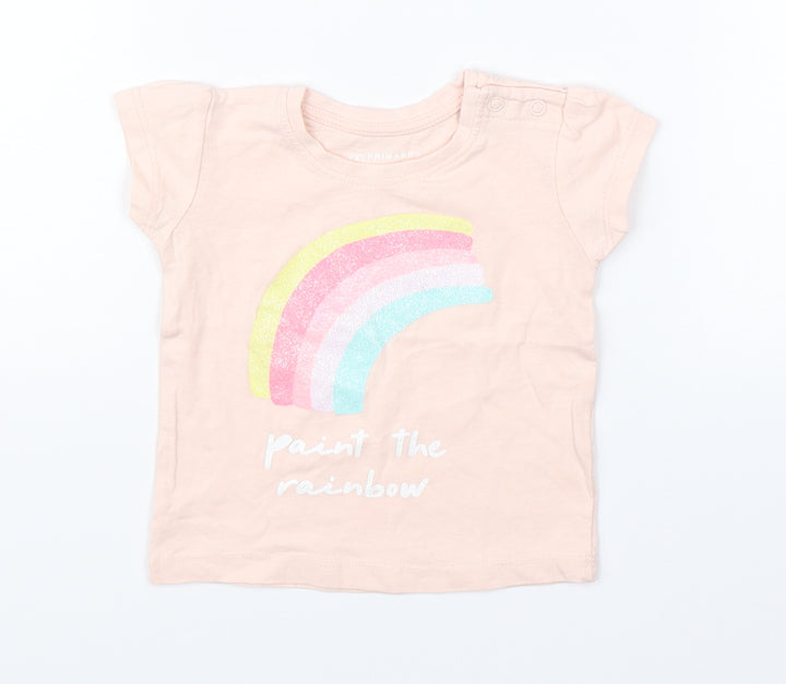 Primark Girls Pink   Basic T-Shirt Size 3-6 Months