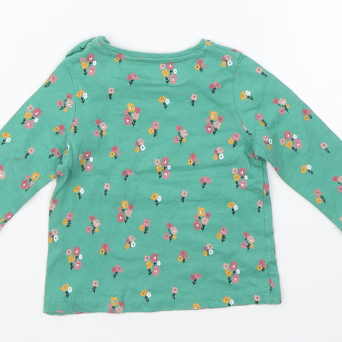 F&F Girls Green Floral  Basic T-Shirt Size 0-3 Months