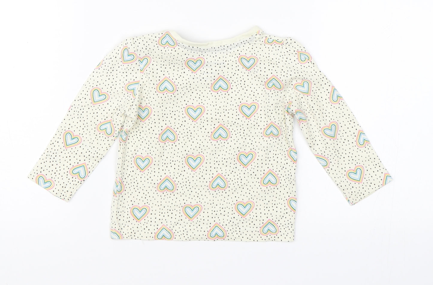Primark Girls White Polka Dot  Basic T-Shirt Size 3-6 Months