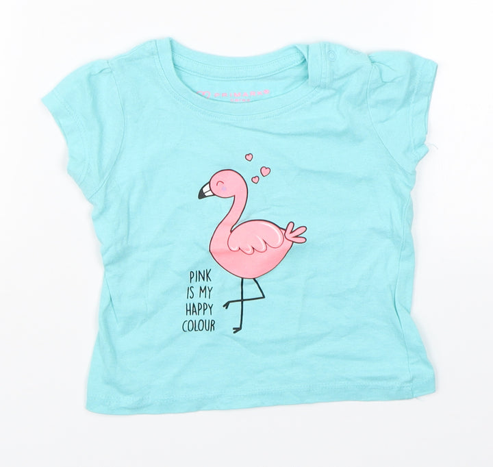 Primark Girls Blue   Basic T-Shirt Size 6-9 Months