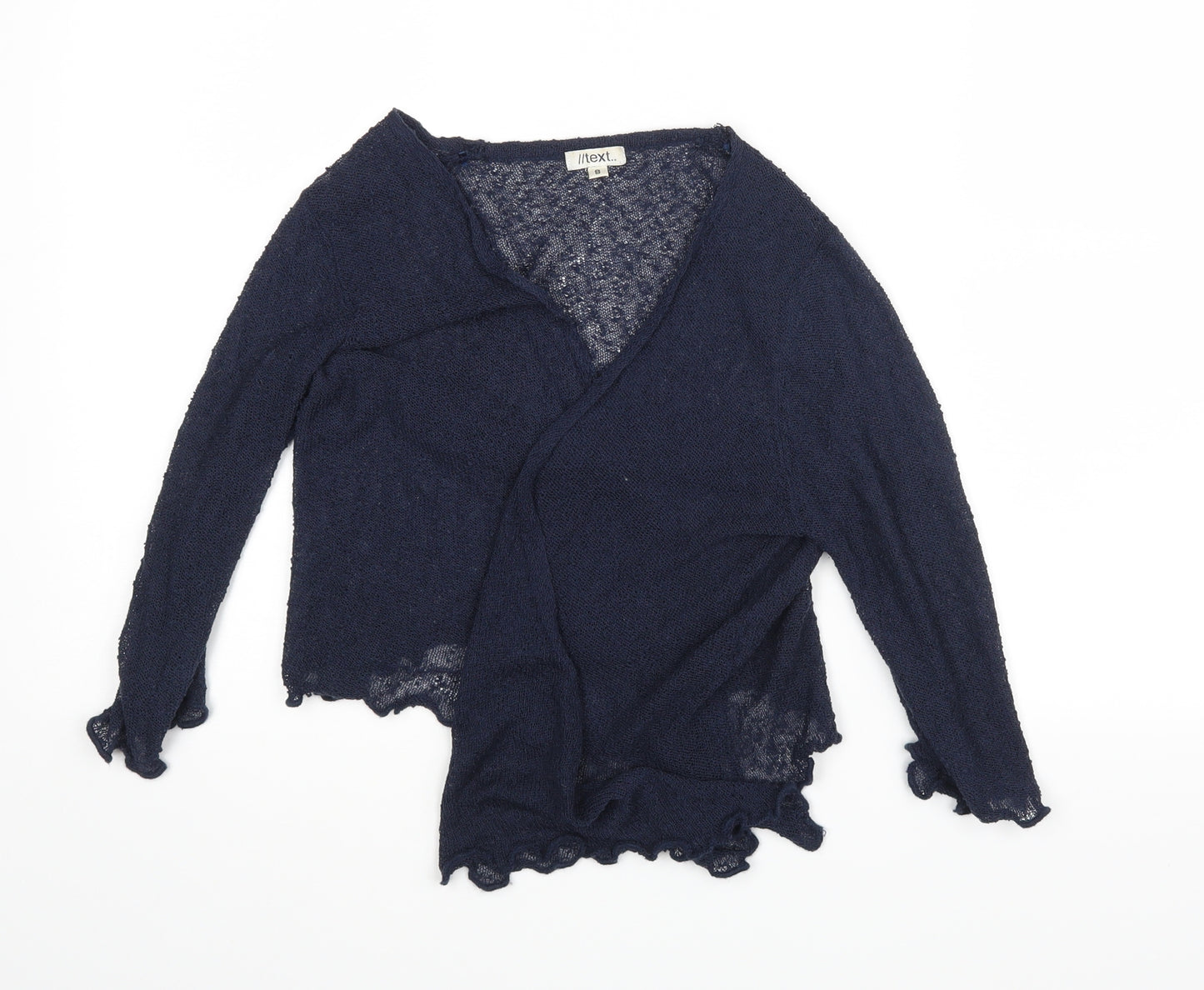 Text Womens Blue   Basic Blouse Size S