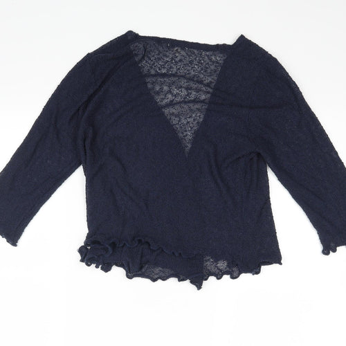Text Womens Blue   Basic Blouse Size S