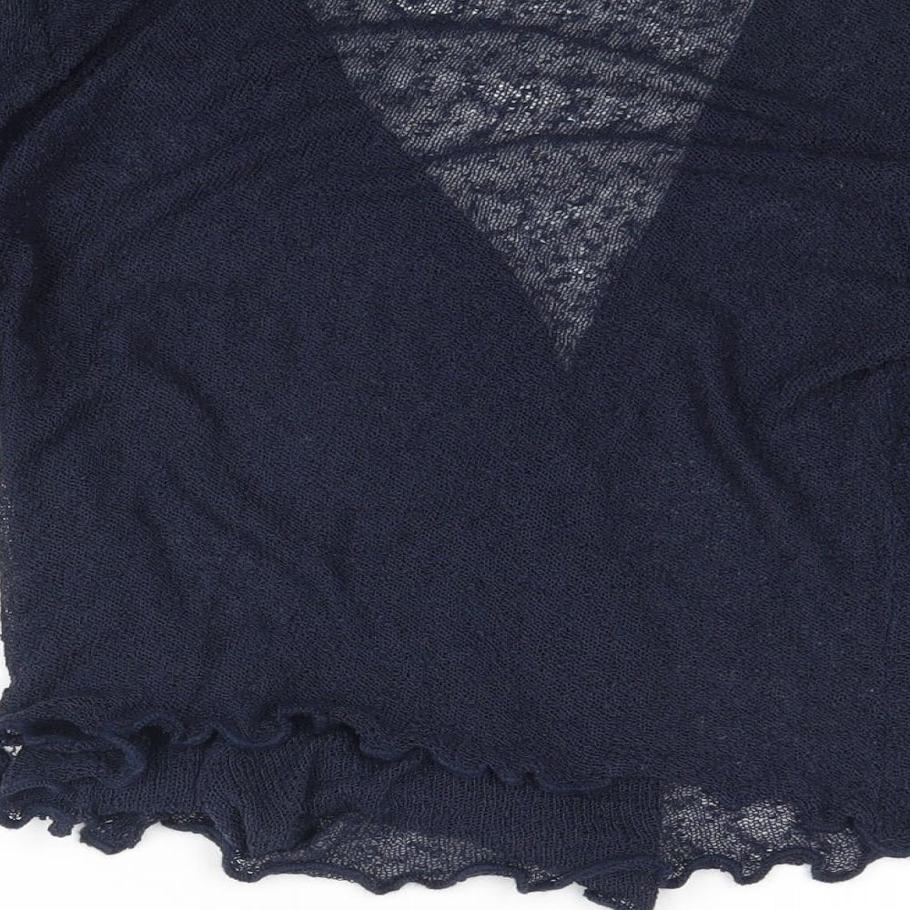Text Womens Blue   Basic Blouse Size S