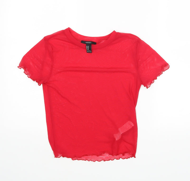 FOREVER 21 Womens Red Basic Blouse Size M