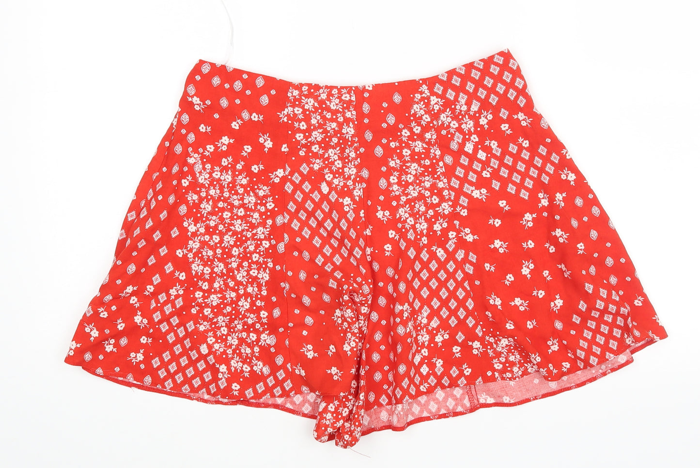Primar Womens Red Floral  Hot Pants Shorts Size 10