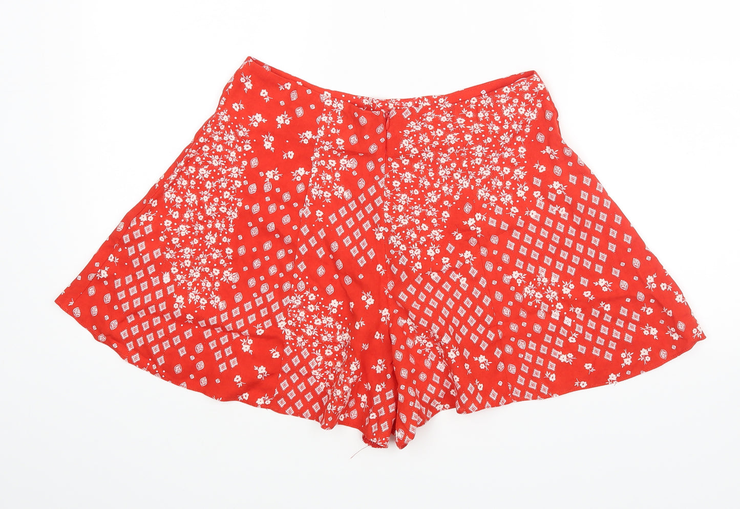 Primar Womens Red Floral  Hot Pants Shorts Size 10