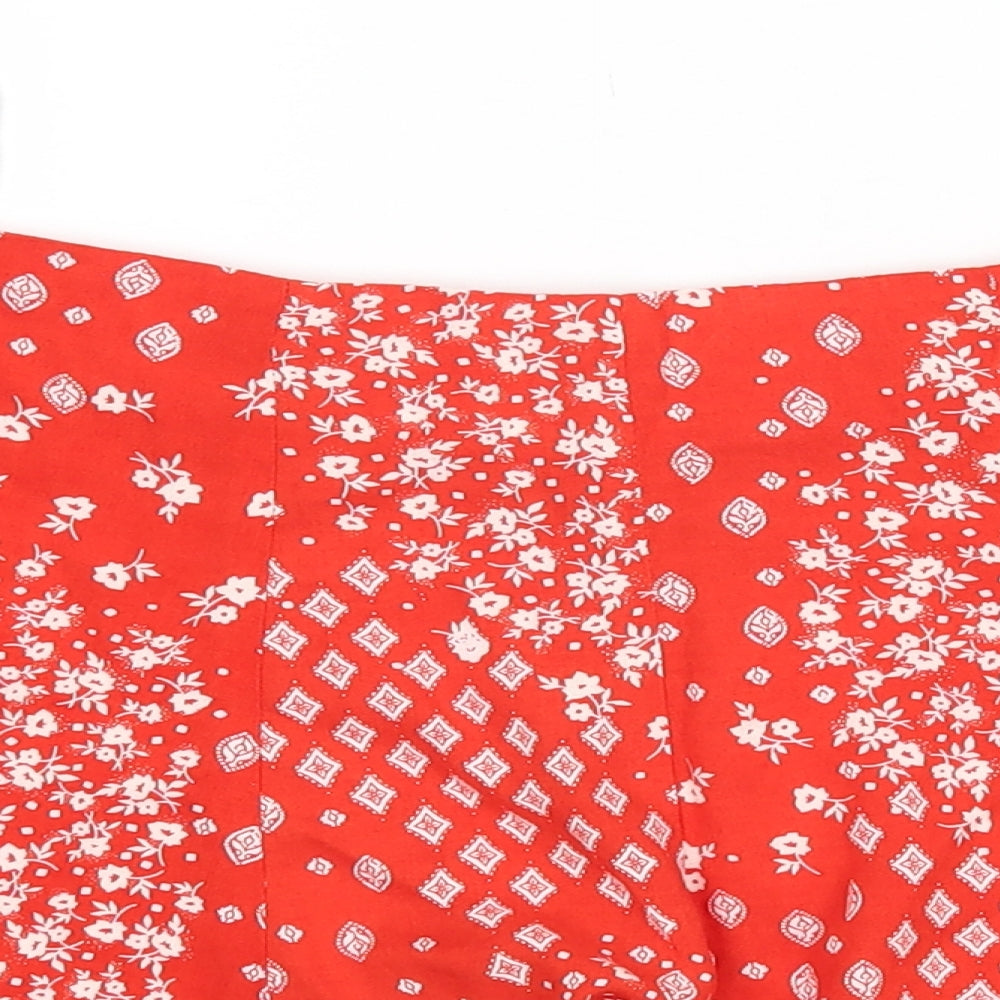 Primar Womens Red Floral  Hot Pants Shorts Size 10
