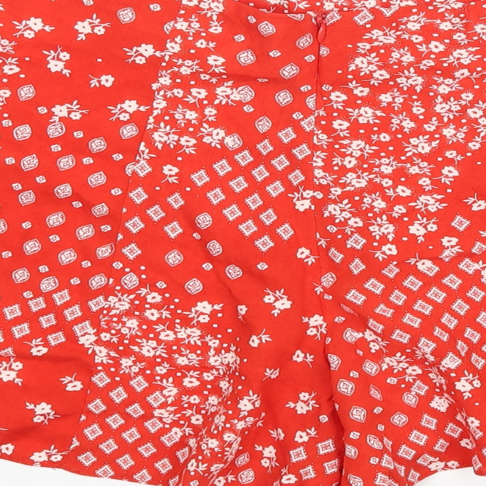 Primar Womens Red Floral  Hot Pants Shorts Size 10