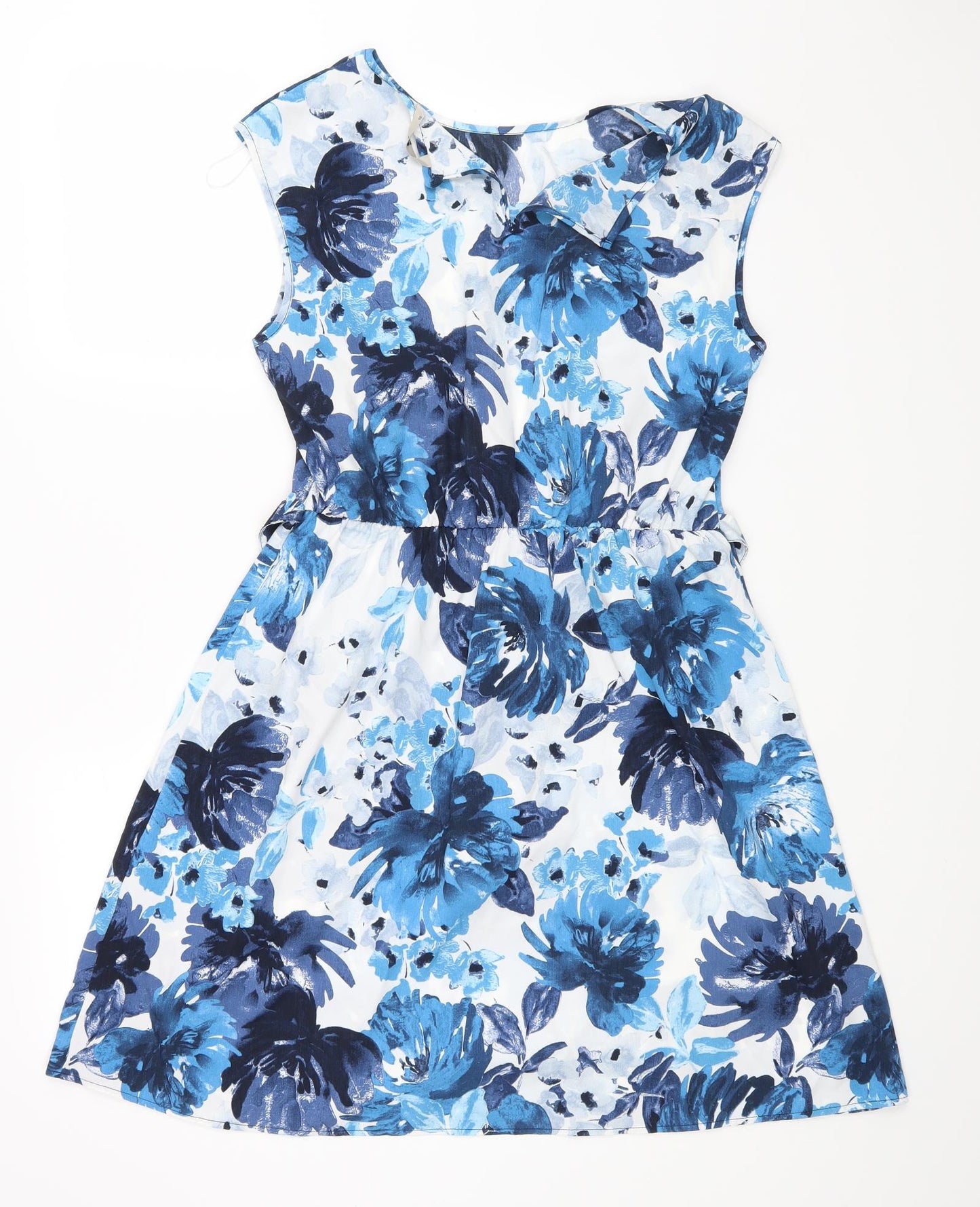 TU Womens Blue Floral Rayon A-Line  Size 12