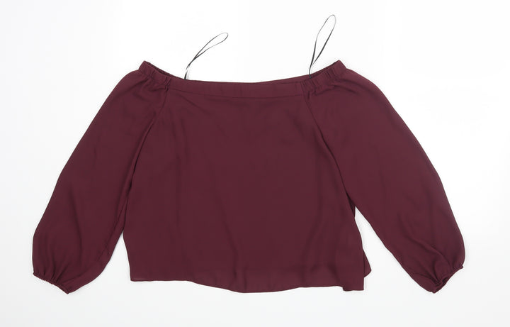 New Look Womens Red Basic Blouse Size 10
