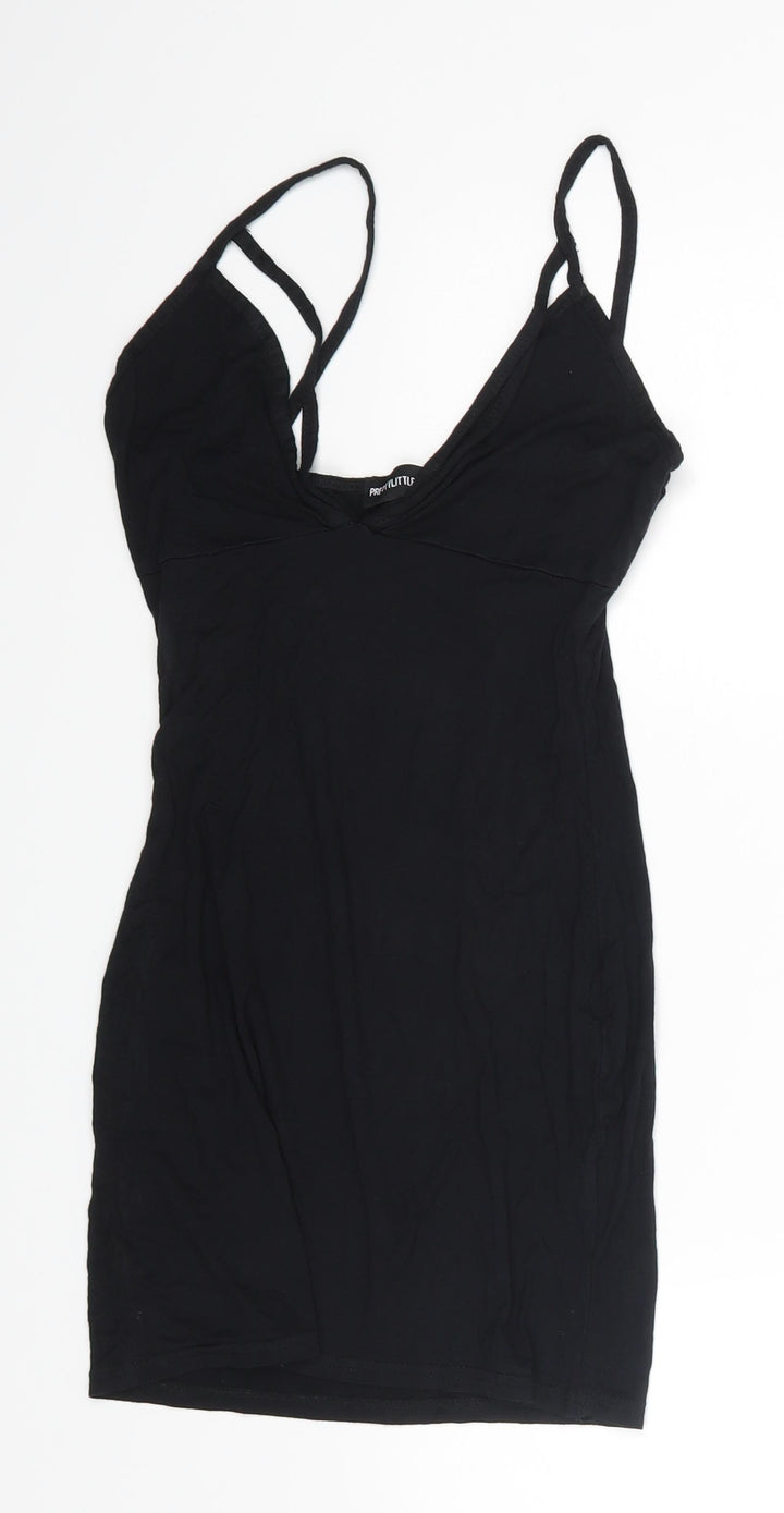 PRETTYLITTLETHING Womens Black   Basic Blouse Size 8