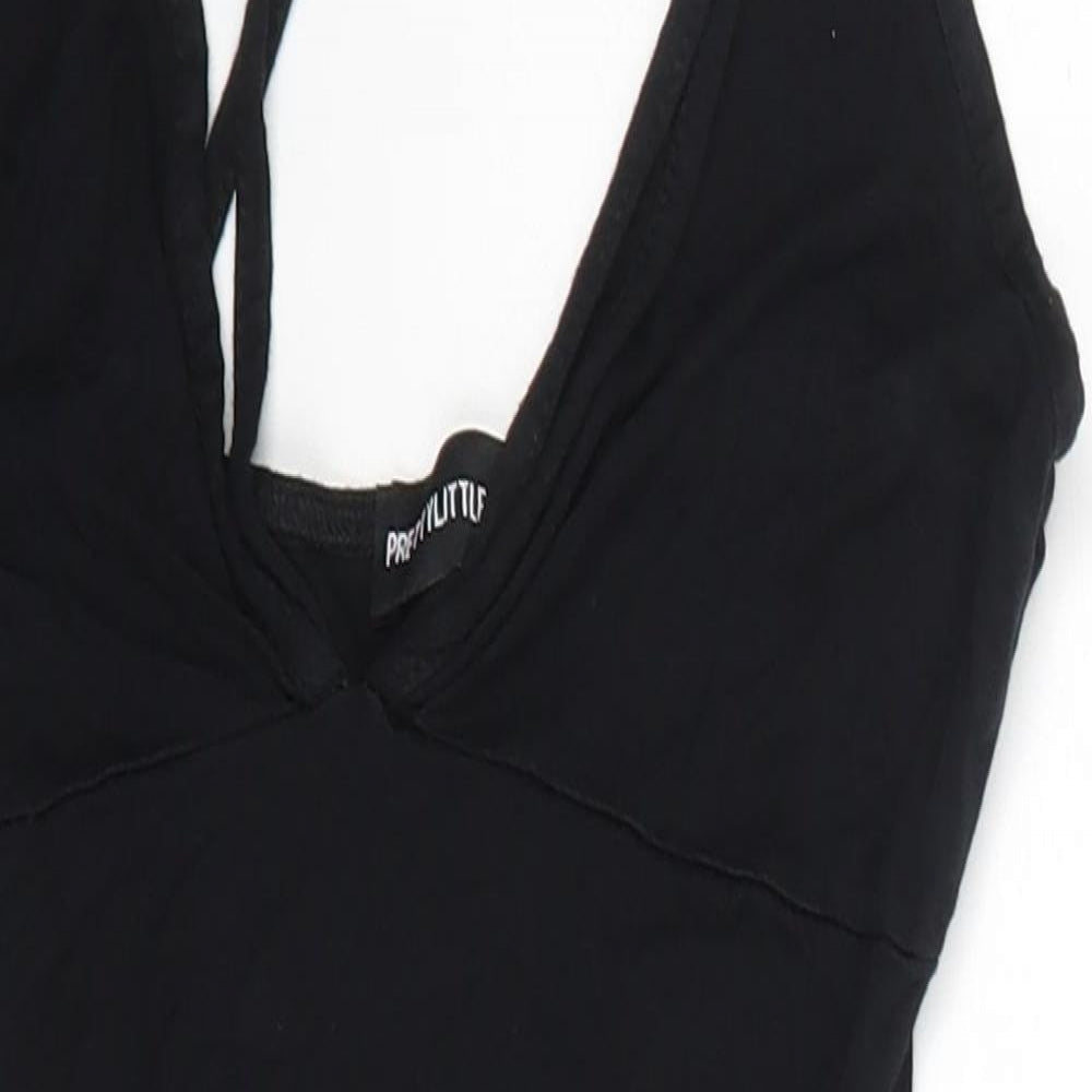 PRETTYLITTLETHING Womens Black   Basic Blouse Size 8