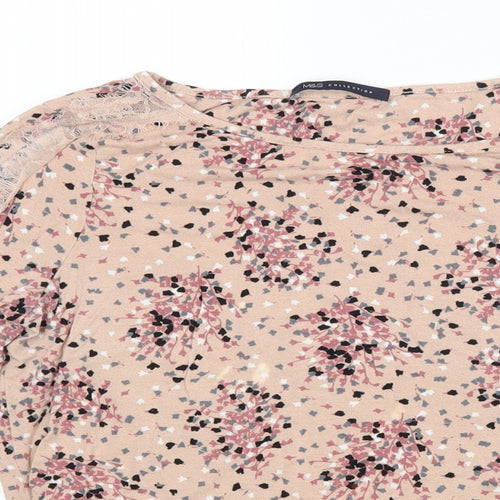 M&S Womens Pink Floral  Basic Blouse Size 12