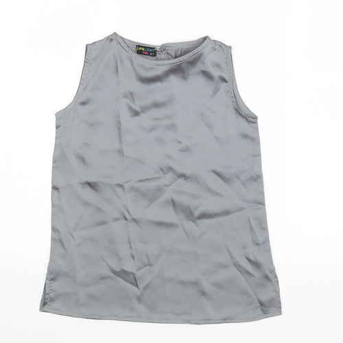 Lime Light Girls Silver   Basic Blouse Size 6-7 Years