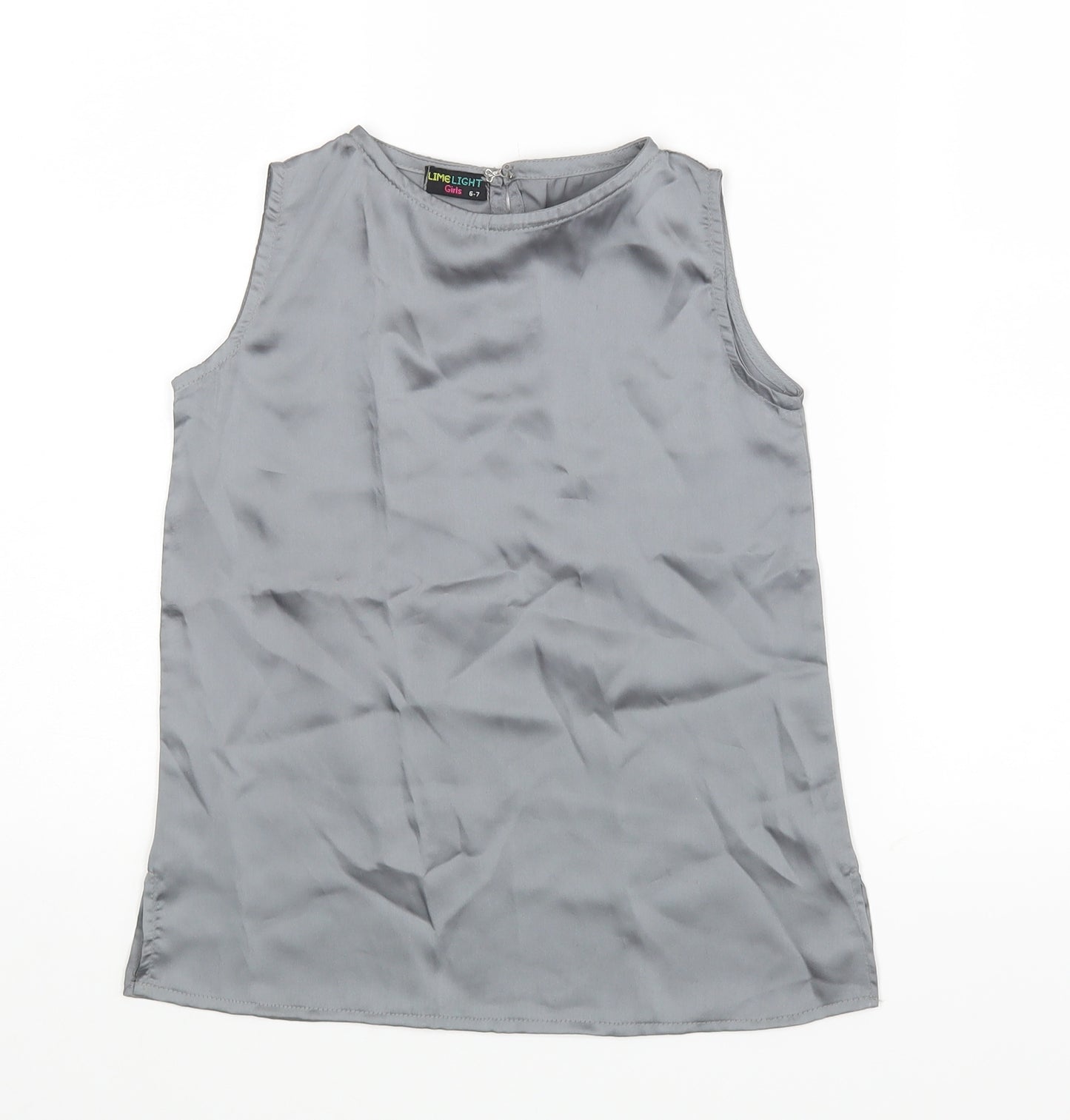 Lime Light Girls Silver   Basic Blouse Size 6-7 Years