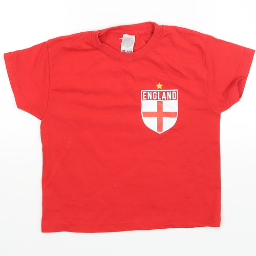 Fruit of the Loom Boys Red   Basic T-Shirt Size 3-4 Years