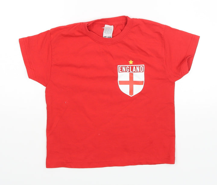 Fruit of the Loom Boys Red Basic T-Shirt Size 3-4 Years