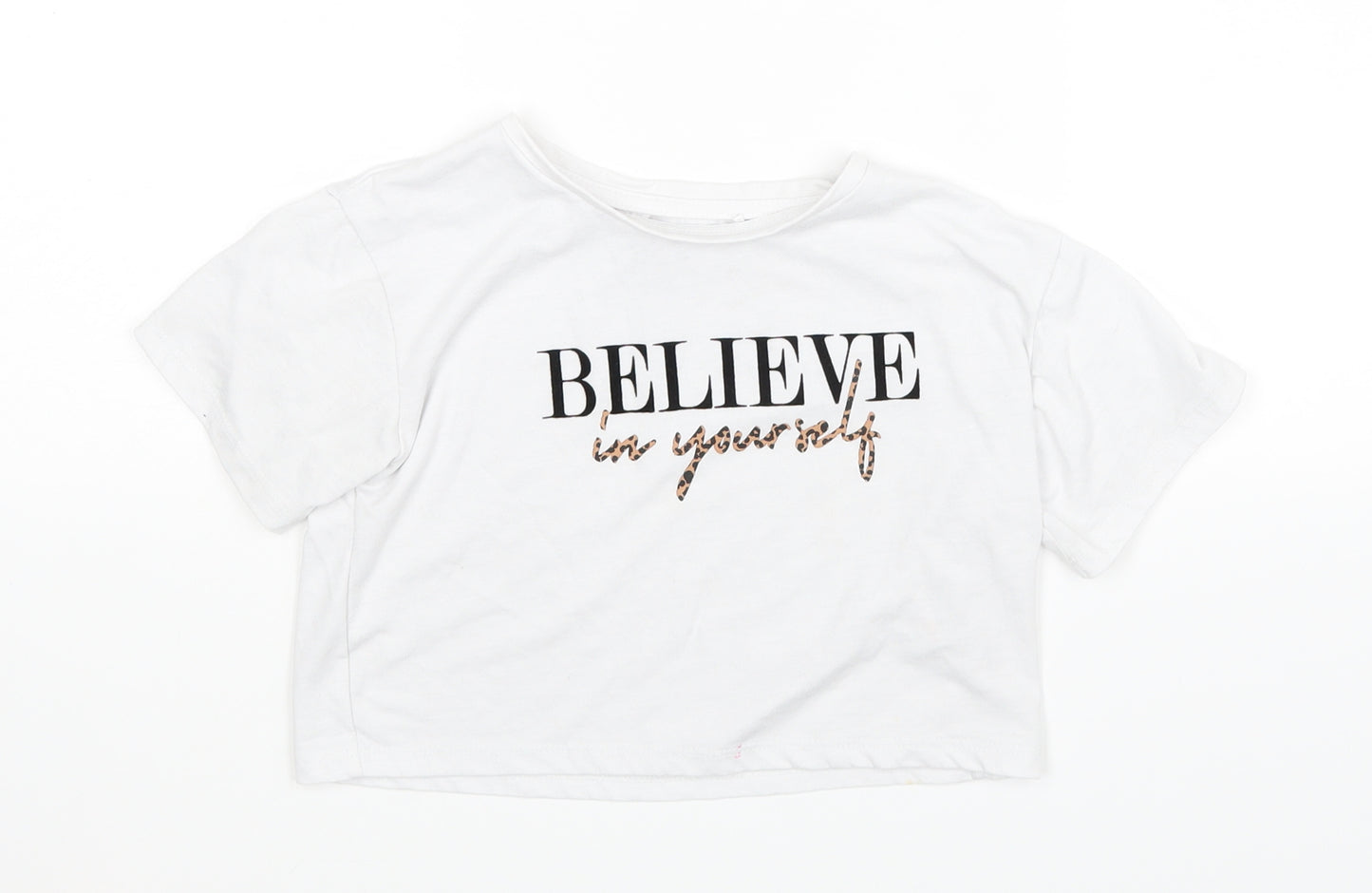 George Girls White   Basic T-Shirt Size 3-4 Years