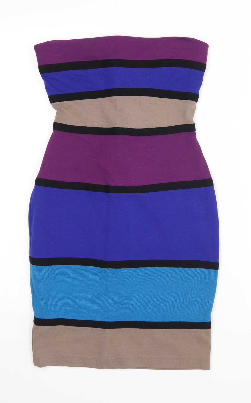 River Island Womens Multicoloured Striped Rayon Pencil Dress  Size 10