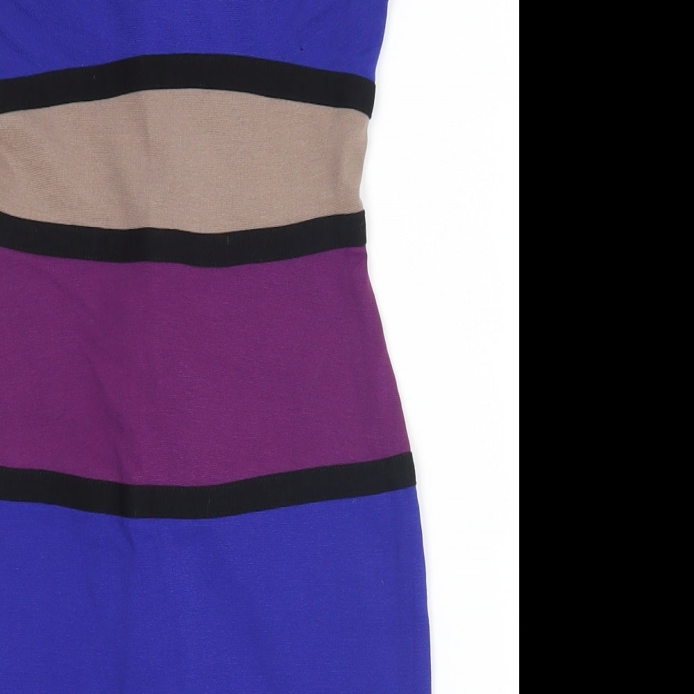 River Island Womens Multicoloured Striped Rayon Pencil Dress  Size 10