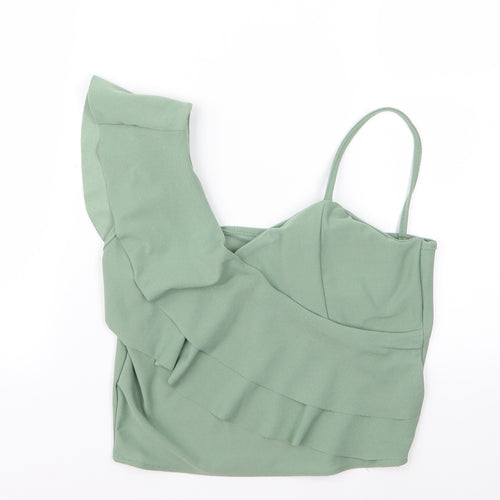 shenaz Womens Green   Cropped T-Shirt Size L