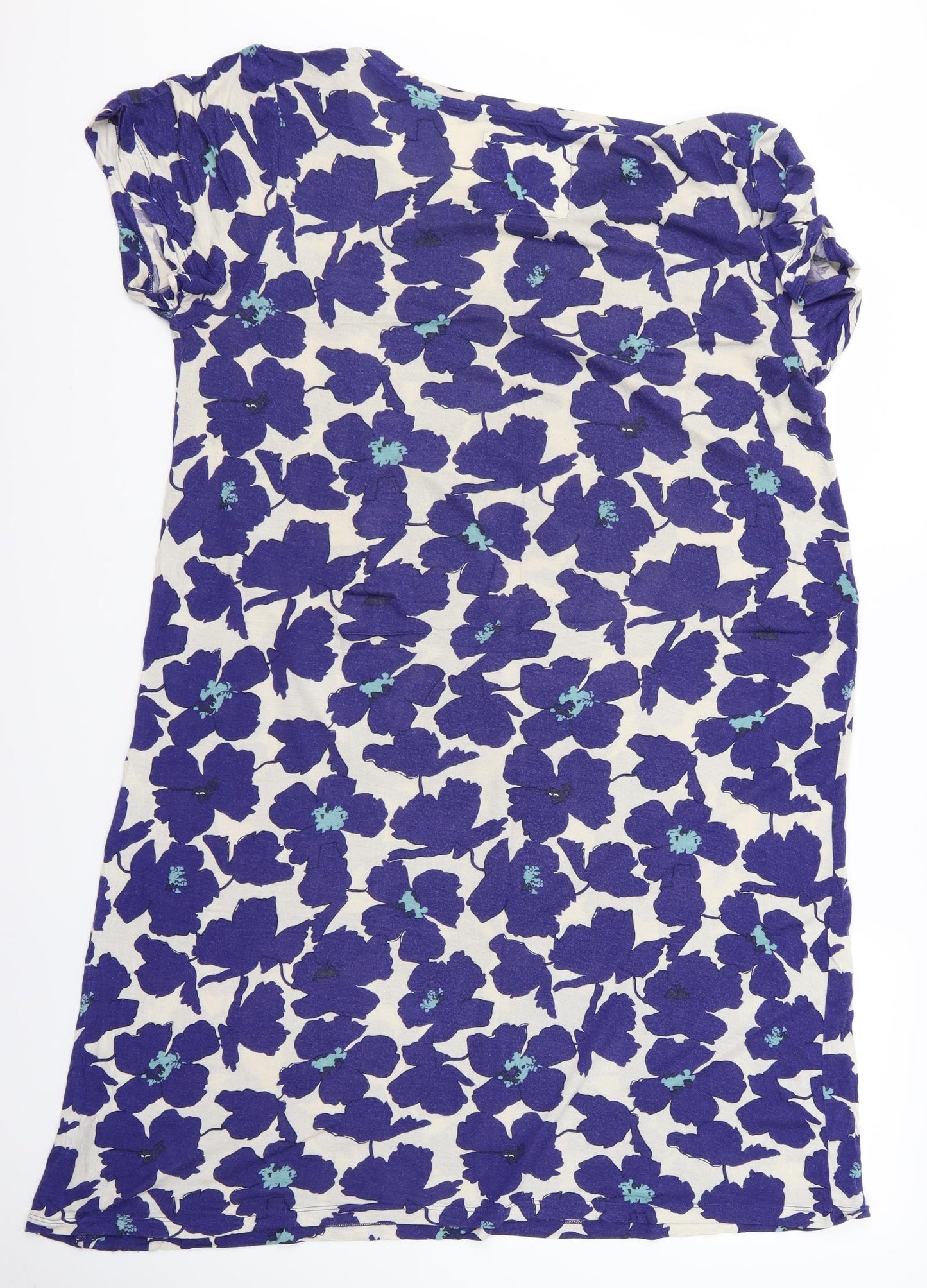 m&s Womens Blue Floral Rayon T-Shirt Dress  Size 14