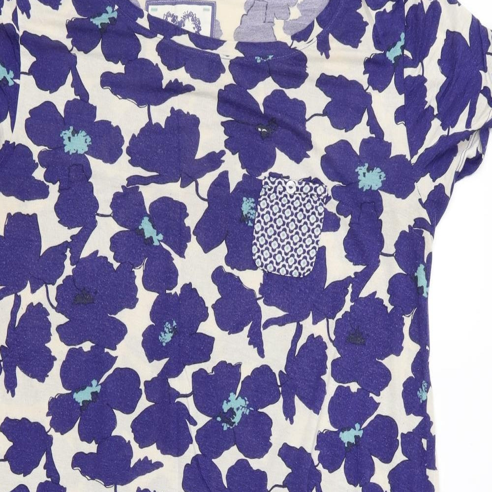 m&s Womens Blue Floral Rayon T-Shirt Dress  Size 14