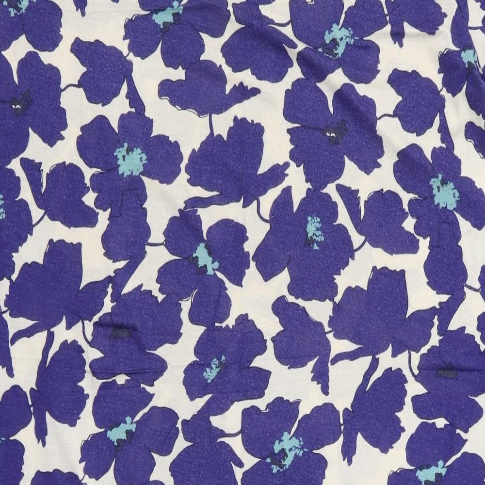 m&s Womens Blue Floral Rayon T-Shirt Dress  Size 14