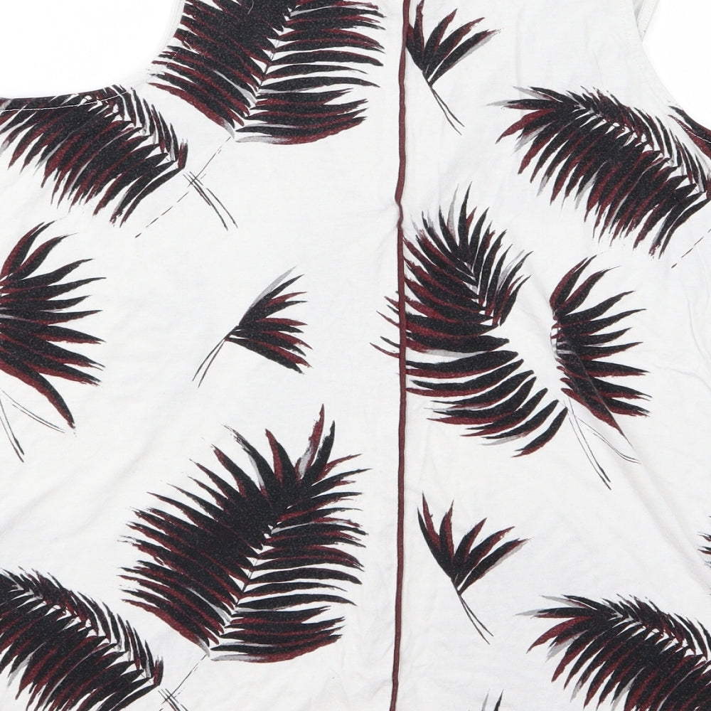 NEXT Womens White Floral  Basic Blouse Size 16