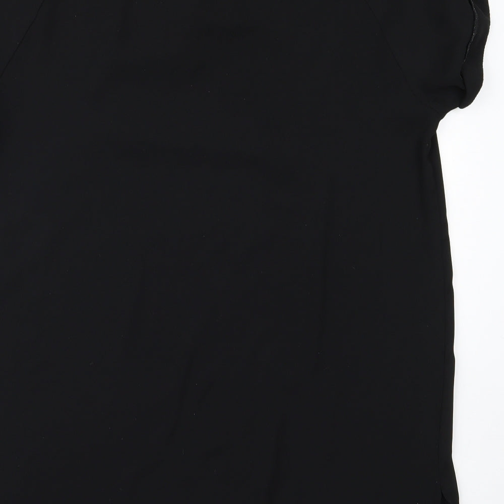 Papaya Womens Black  Rayon Basic Blouse Size 14
