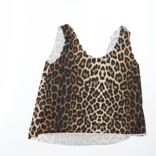 Boohoo Womens Black Animal Print  Basic Tank Size S