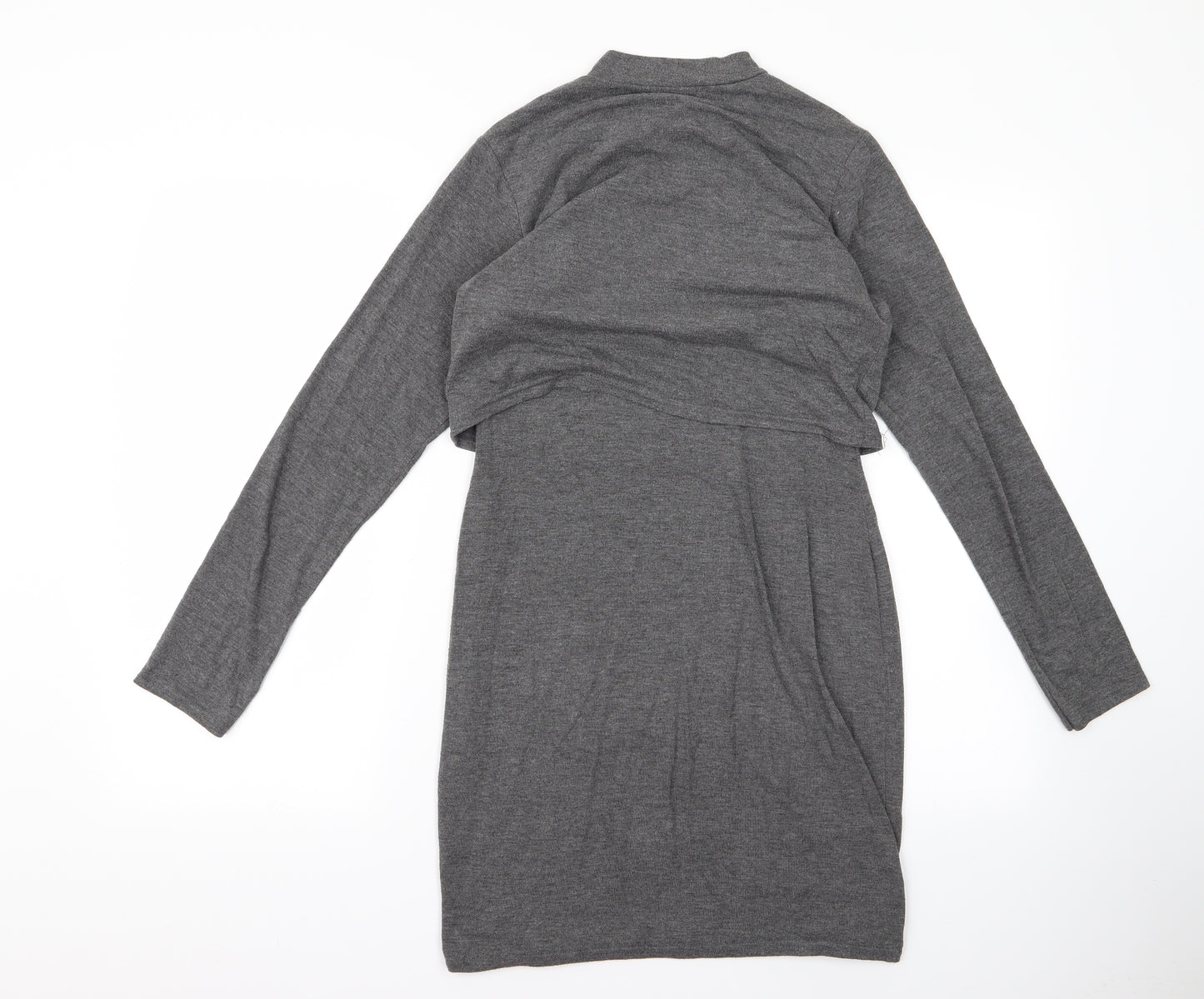 Boohoo Womens Grey  Rayon T-Shirt Dress  Size 12