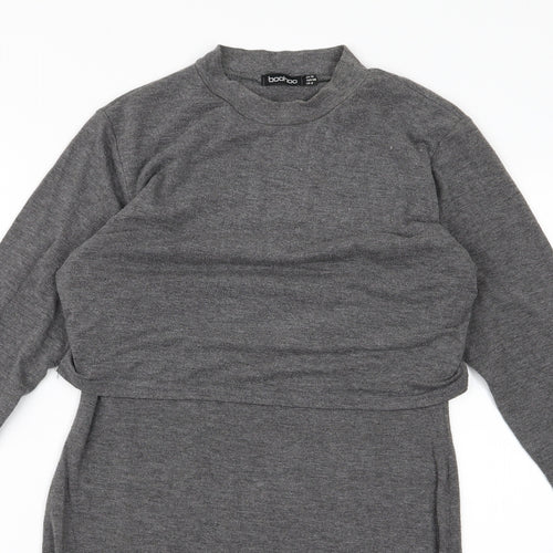 Boohoo Womens Grey  Rayon T-Shirt Dress  Size 12