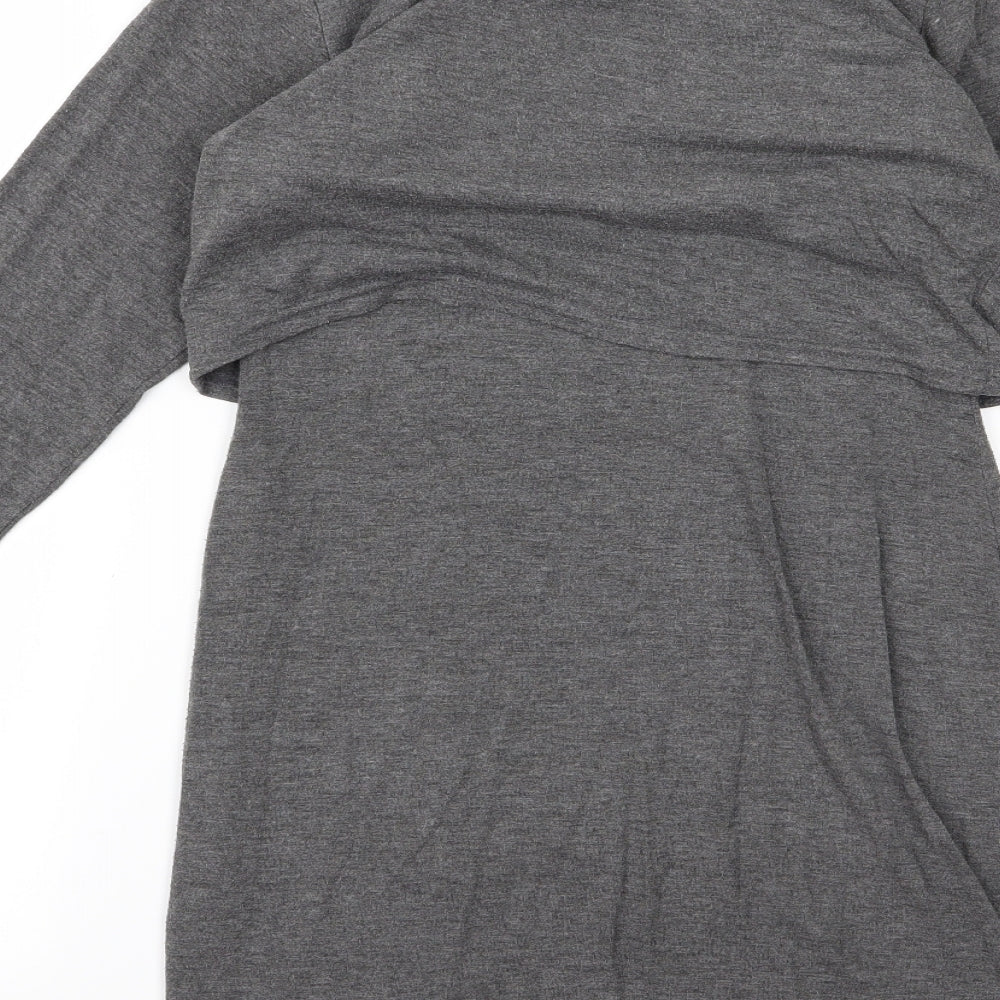 Boohoo Womens Grey  Rayon T-Shirt Dress  Size 12