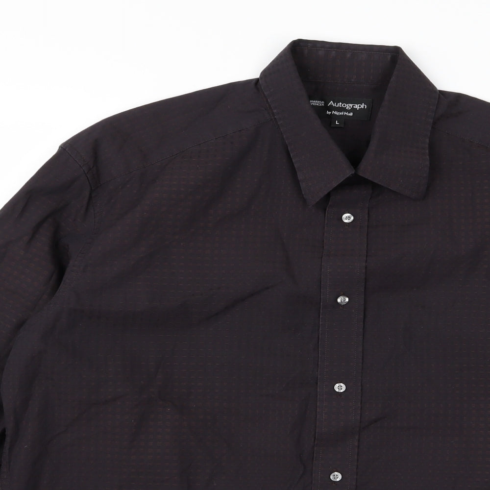 m&s Mens Brown    Button-Up Size L
