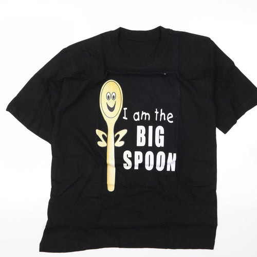 Preworn Womens Black   Basic T-Shirt Size M  - spoon