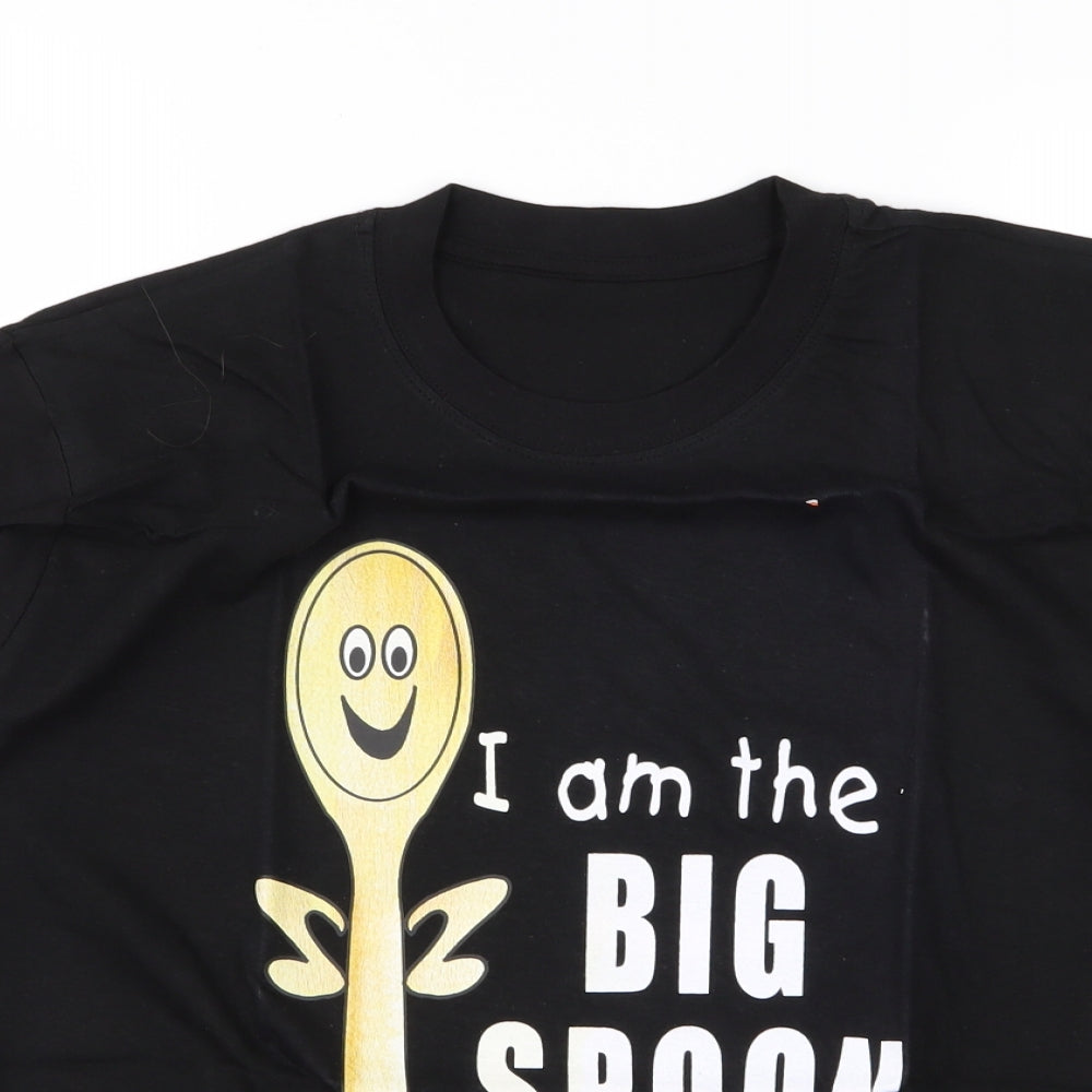 Preworn Womens Black   Basic T-Shirt Size M  - spoon