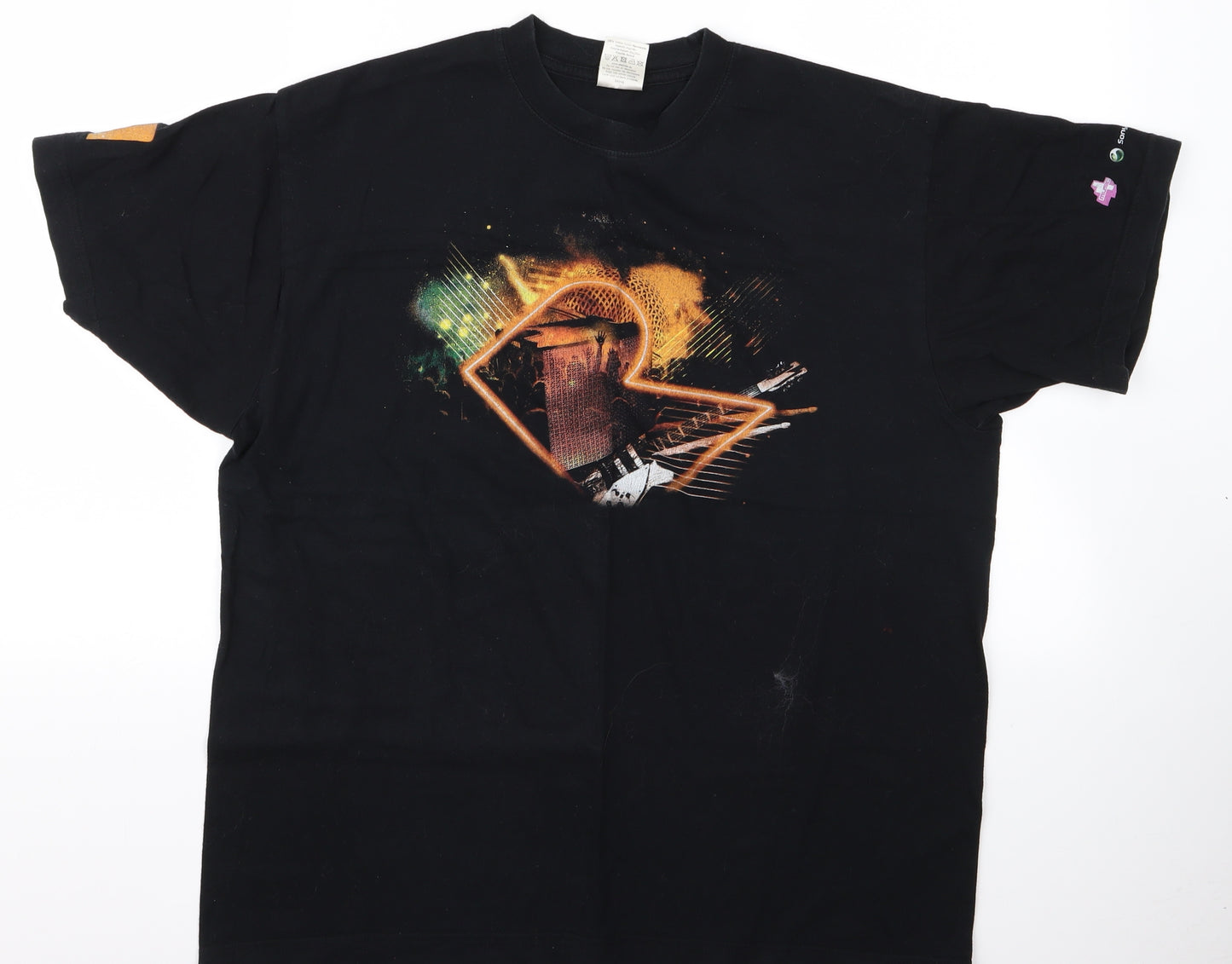 Stedman Mens Black    T-Shirt Size L  - Orange