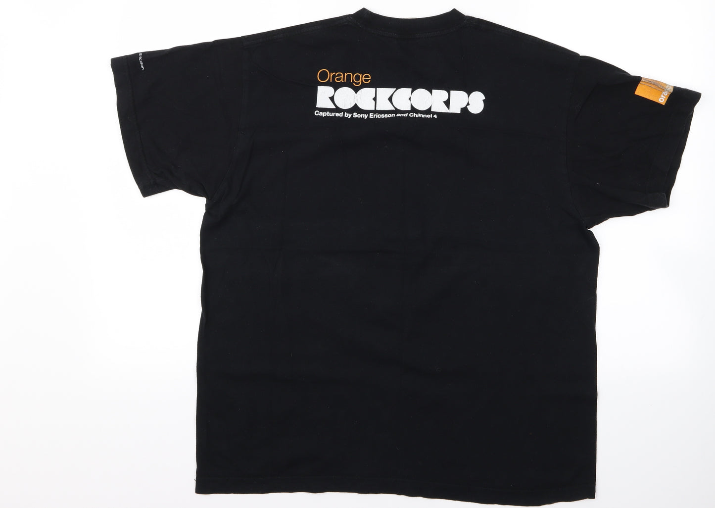 Stedman Mens Black    T-Shirt Size L  - Orange