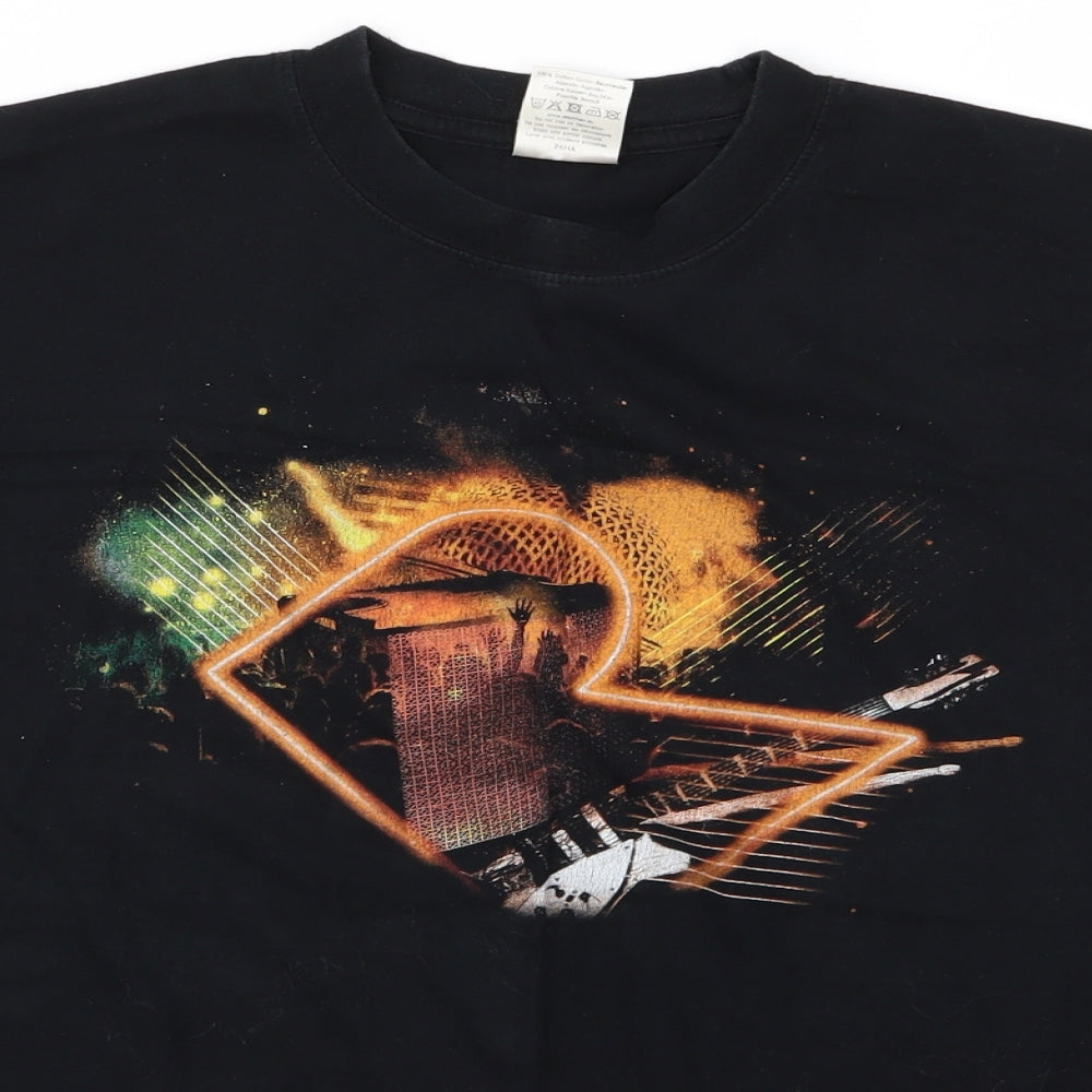 Stedman Mens Black    T-Shirt Size L  - Orange