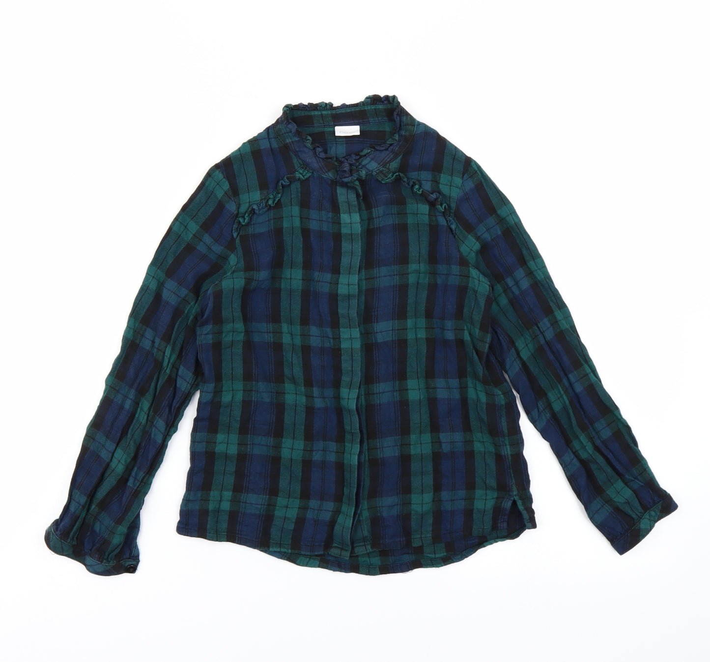 NEXT Girls Green Check  Basic Polo Size 7 Years