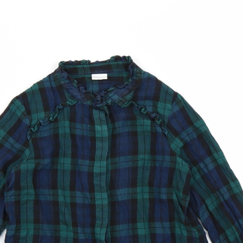 NEXT Girls Green Check  Basic Polo Size 7 Years