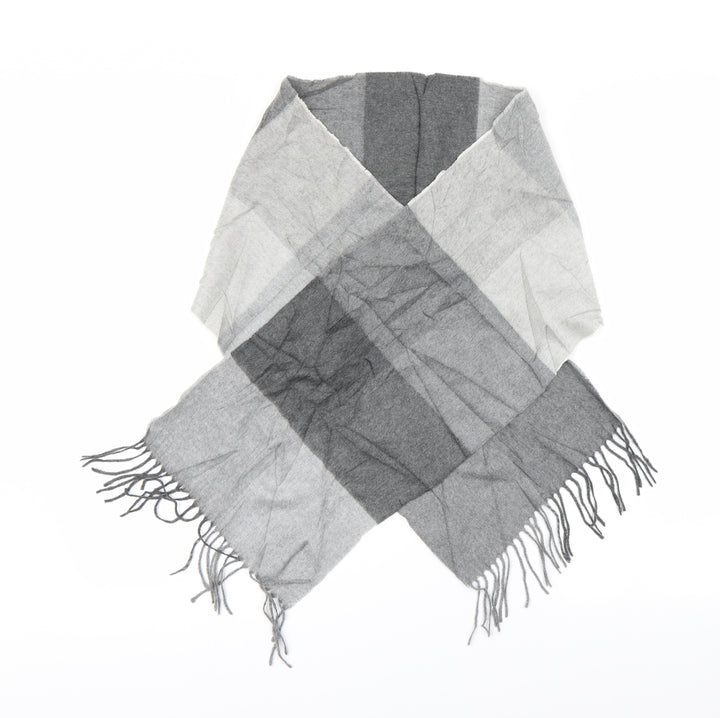 Preworn Unisex Grey Check Fleece  Scarf