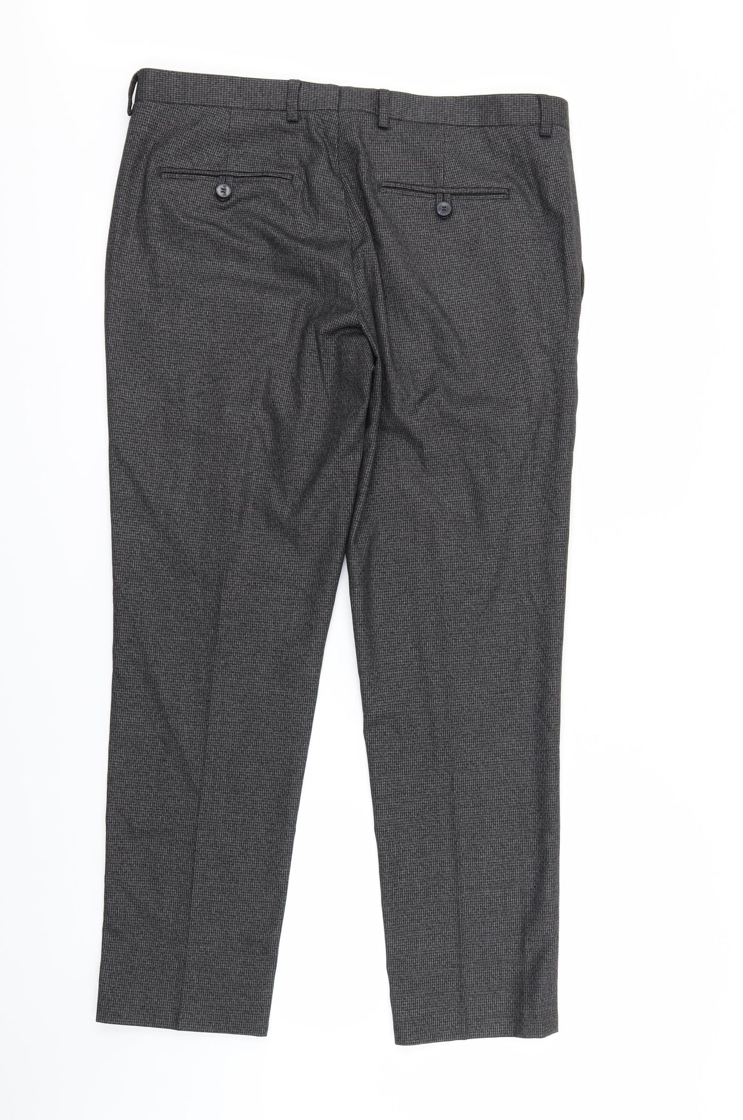 Burton Menswear Mens Grey   Trousers  Size 34 in L28 in