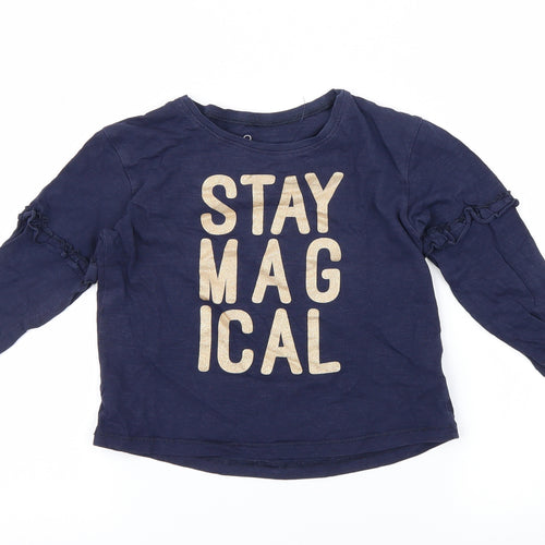 NEXT Girls Blue   Basic T-Shirt Size 2-3 Years  - Stay Magical